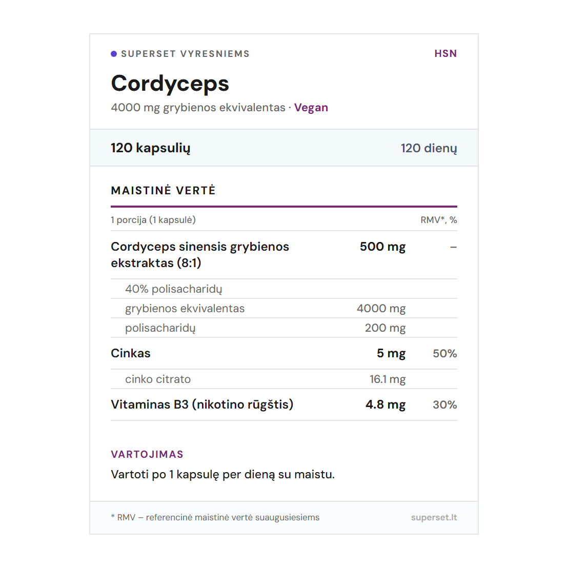 Cordyceps Sinensis Ekstraktas - Image 2